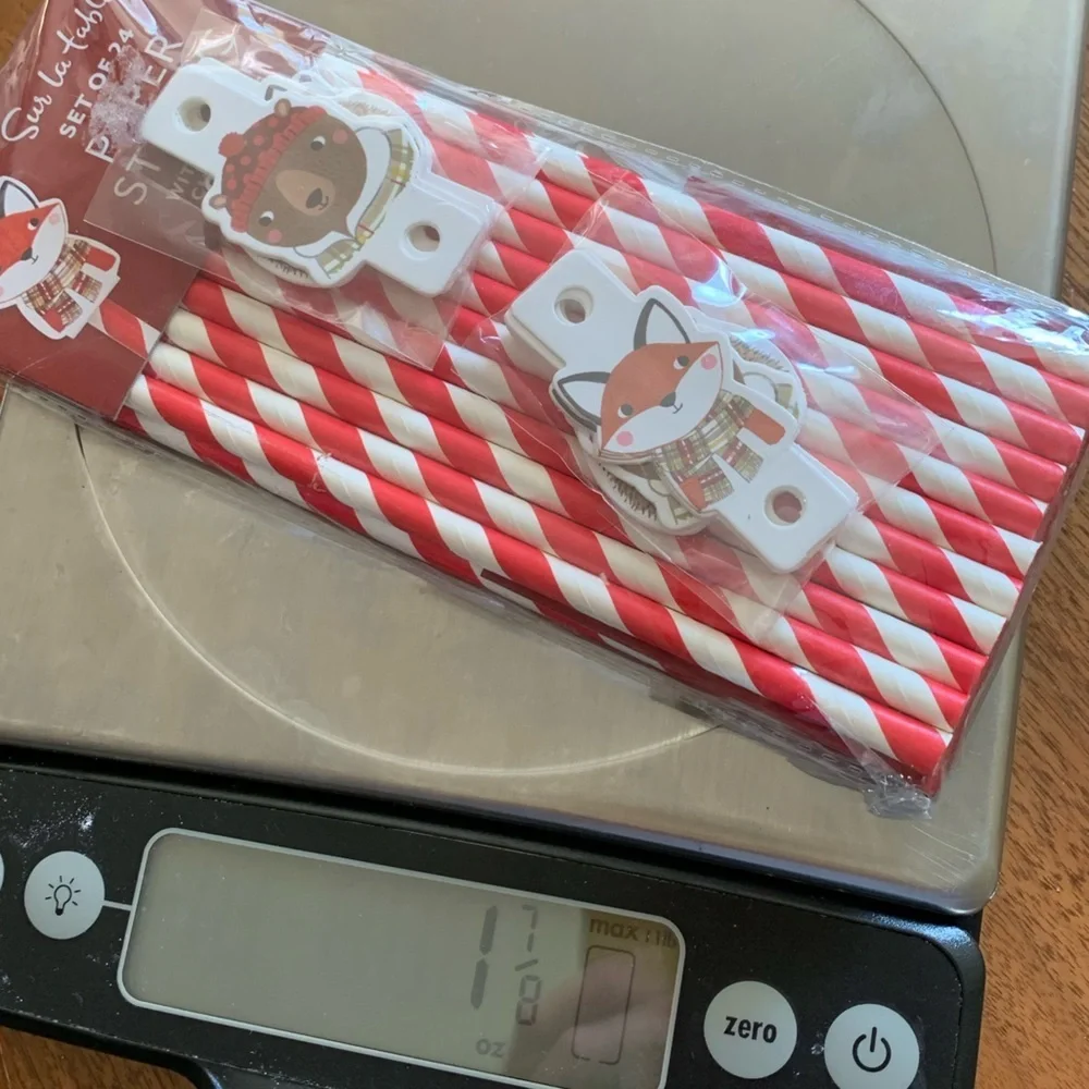 Sur La Table paper straws with slide on characters NWT